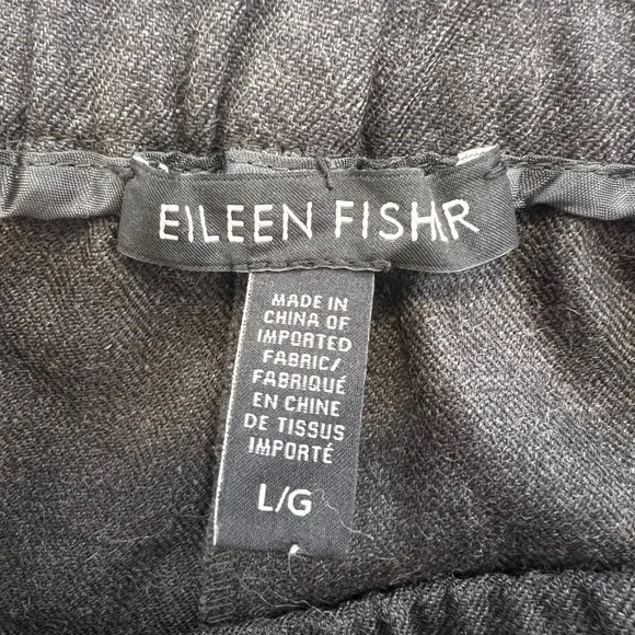 Eileen Fisher Wool Tapered Gray Pull On Pants L Minimalist Workwear Capsule - Picture 3 of 6
